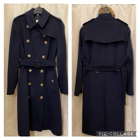 Burberry Kensington cashmere navy trench coat - Picture 10 of 15